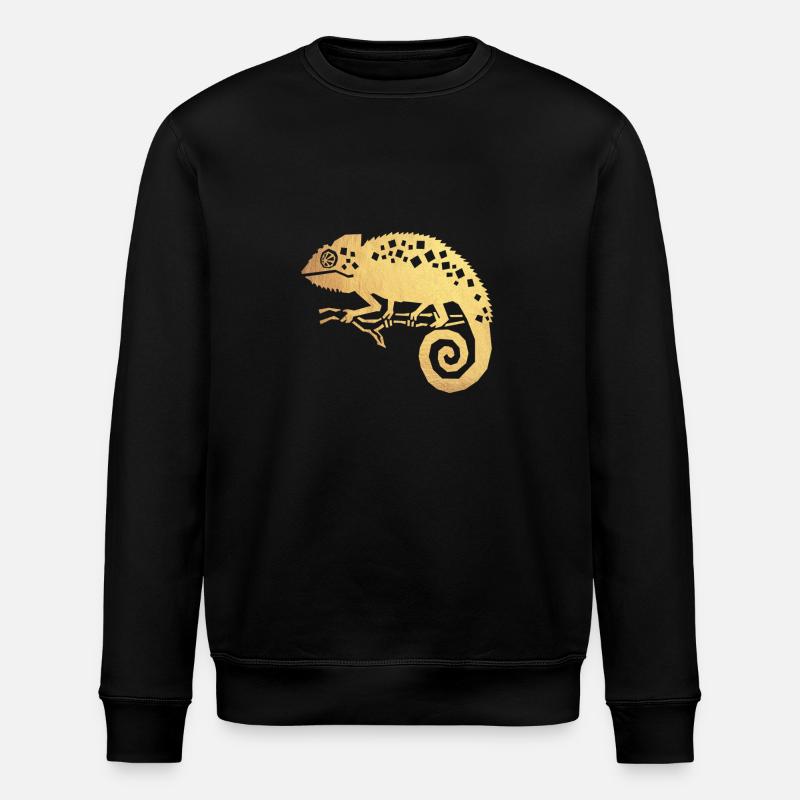gold chameleon - Stanley/Stella ROLLER Unisex Organic Sweatshirt - black