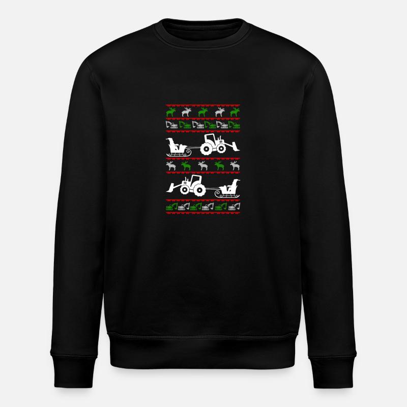 excavator ugly christmas - Stanley/Stella ROLLER Unisex Organic Sweatshirt - black