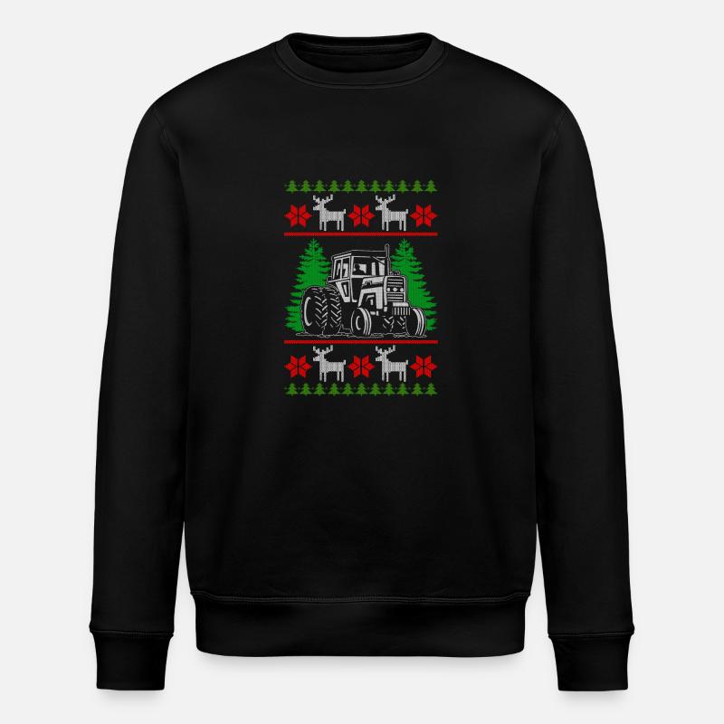 tracteur fermier noël vilain - Sweat bio ROLLER Stanley/Stella Unisexe - noir