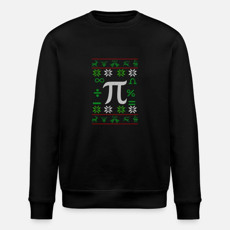 Mathematician Pi Ugly Christmas gift - Stanley/Stella ROLLER Unisex Organic Sweatshirt - black