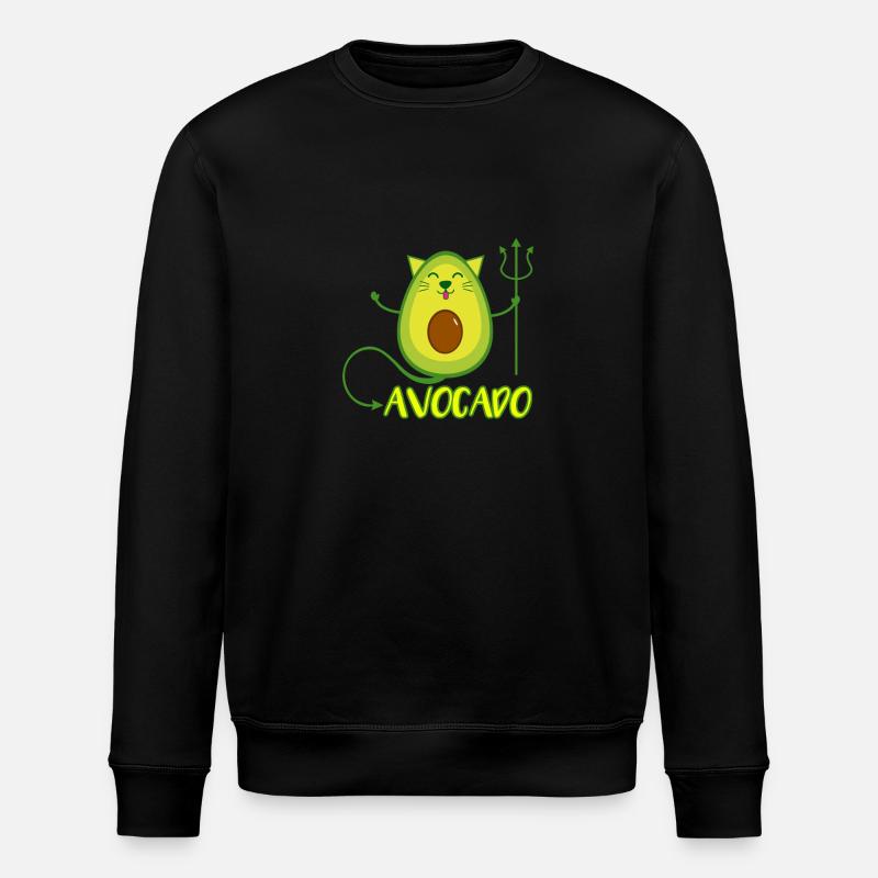 Chat avocat cadeau végétalien - Sweat bio ROLLER Stanley/Stella Unisexe - noir