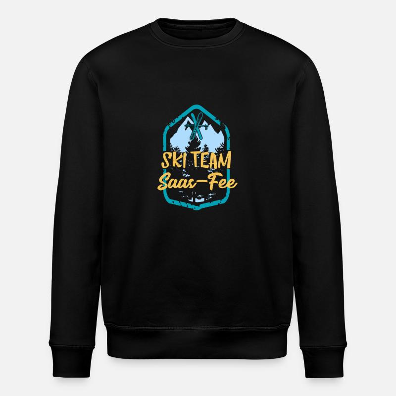 Skiteam Saas-Fee Ski Team Gift - Stanley/Stella ROLLER Unisex Organic Sweatshirt - black
