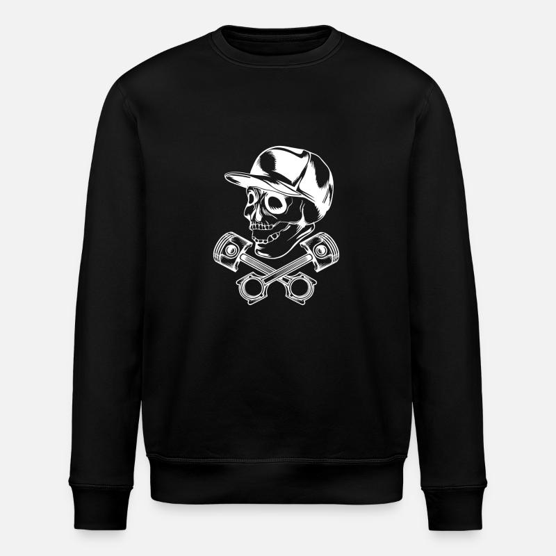 skull piston white - Stanley/Stella Unisex Bio-Sweatshirt ROLLER - Schwarz