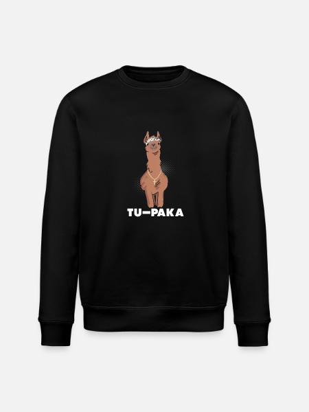 Funny Lama Alpaca Comic Animal Trend - Gift - Stanley/Stella ROLLER Unisex Organic Sweatshirt - black
