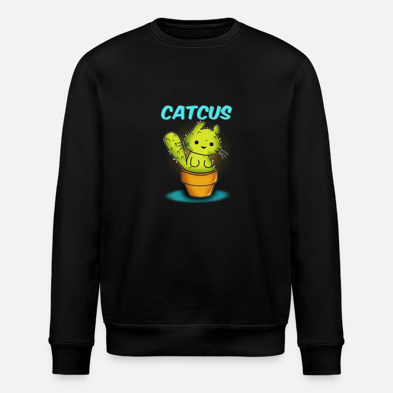 Chat / CATCUS / Cactus / Cadeau - Sweat bio ROLLER Stanley/Stella Unisexe - noir