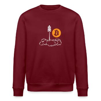 Bitcoin à la fusée lunaire navette spatiale HODL Pun - Sweat bio ROLLER Stanley/Stella Unisexe - bordeaux - Devant - Nik (191cm)