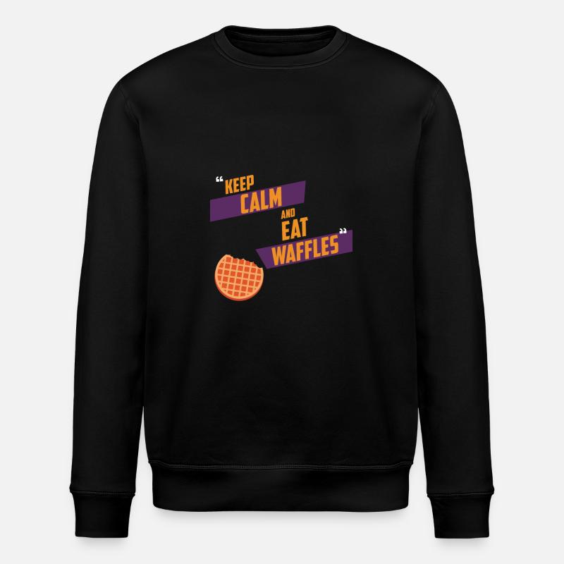 KEEP CALM AND EAT WAFFLES - Stanley/Stella ROLLER Unisex Organic Sweatshirt - black