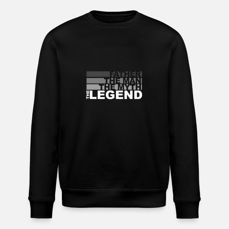Father - The man, the myth - Stanley/Stella ROLLER Unisex Organic Sweatshirt - black