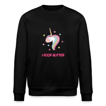 I POOP GLITTER - Stanley/Stella Unisex Bio-Sweatshirt ROLLER - Schwarz - Vorne - Nik (191cm)