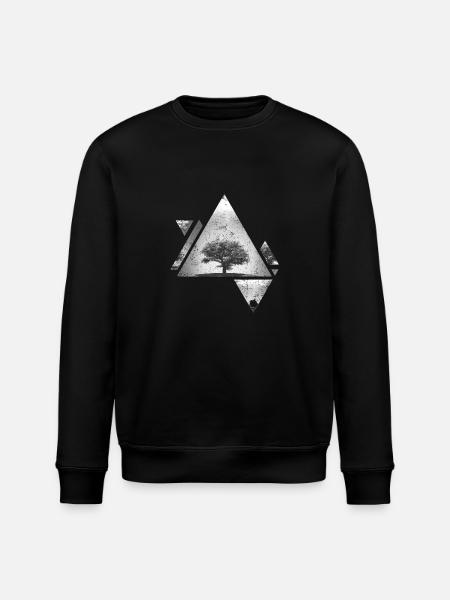 Hipster Dreieck Wald Baum Bäume Geschenk Wildnis - Stanley/Stella Unisex Bio-Sweatshirt ROLLER - Schwarz