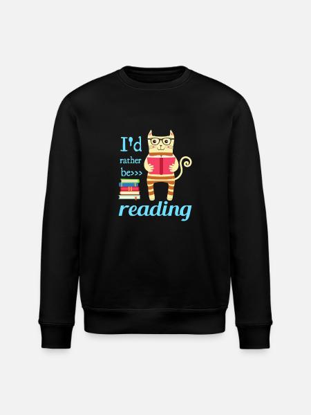 I would rather read - Stanley/Stella ROLLER Unisex Organic Sweatshirt - black