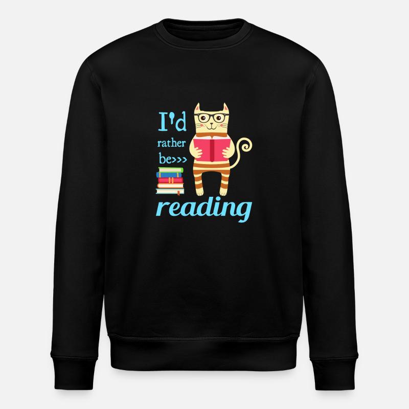 I would rather read - Stanley/Stella ROLLER Unisex Organic Sweatshirt - black