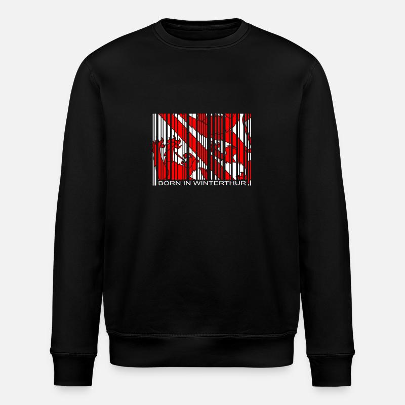 Born in Winterthur - Stanley/Stella ROLLER Unisex Organic Sweatshirt - black