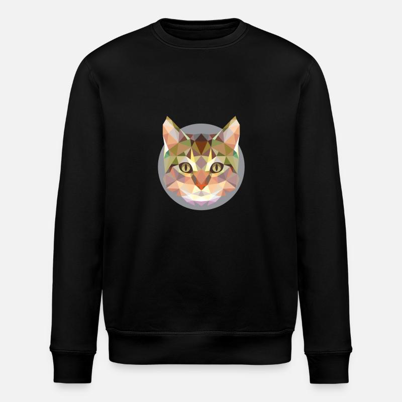 Cat, cat's head modern - Stanley/Stella ROLLER Unisex Organic Sweatshirt - black