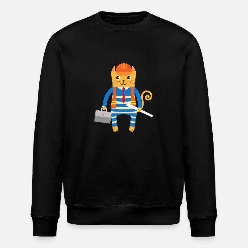 Ingenieur oder Architekt Katze - Stanley/Stella Unisex Bio-Sweatshirt ROLLER - Schwarz