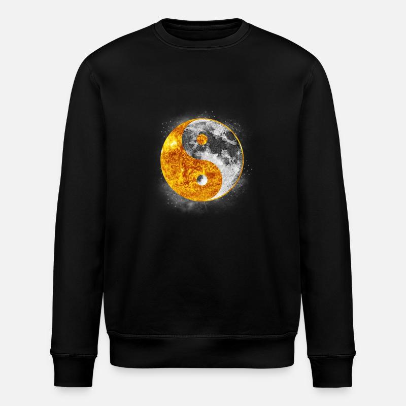 Yin og Yang Sun Moon Light & Dark Balance Graphic - Stanley/Stella økologisk unisex-sweatshirt ROLLER - sort