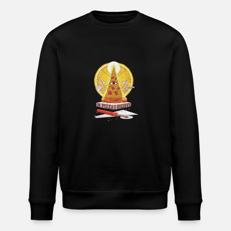 Believe in Pizza - Stanley/Stella Unisex Bio-Sweatshirt ROLLER - Schwarz
