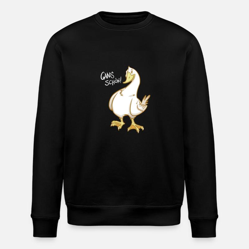 Gans Schön - Geschenk - Stanley/Stella Unisex Bio-Sweatshirt ROLLER - Schwarz