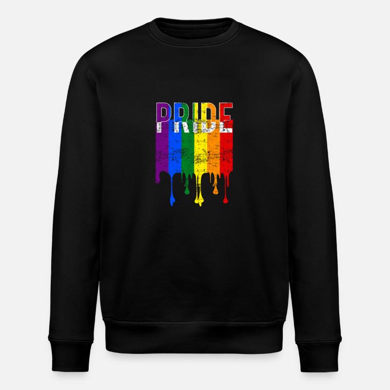 Gay Pride Regenbogenfahne - Stanley/Stella Unisex Bio-Sweatshirt ROLLER - Schwarz