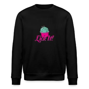 Eis lecken Softeis Geschenkidee Sommer Frühling - Stanley/Stella Unisex Bio-Sweatshirt ROLLER - Schwarz - Vorne - Nik (191cm)