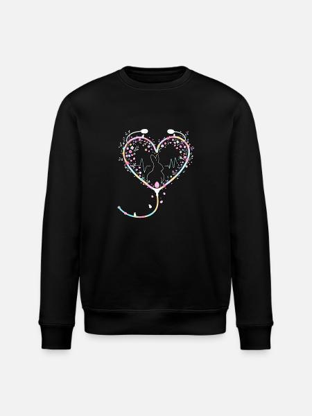 Easter Bunny Nurse - Stanley/Stella ROLLER Unisex Organic Sweatshirt - black