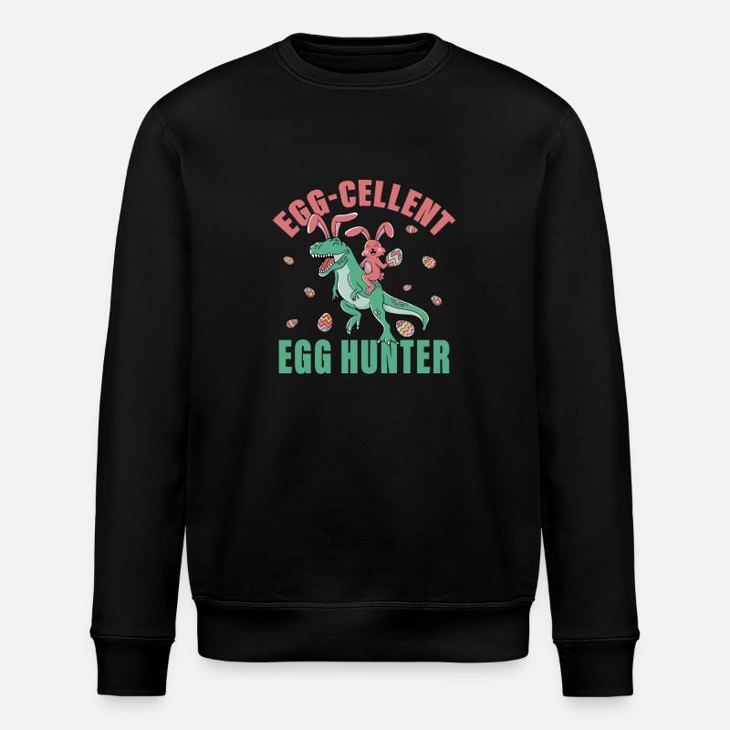 Egg-cellent Egg Hunter - Stanley/Stella ROLLER Unisex Organic Sweatshirt - black