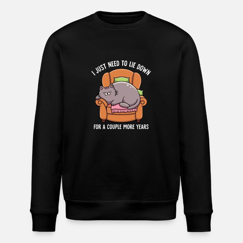 Schlafende faule Katze - Stanley/Stella Unisex Bio-Sweatshirt ROLLER - Schwarz