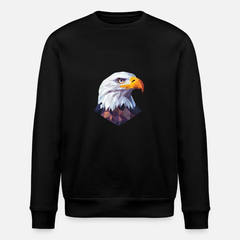 Conception du logo Low Poly de la tête d’aigle - Sweat bio ROLLER Stanley/Stella Unisexe - noir