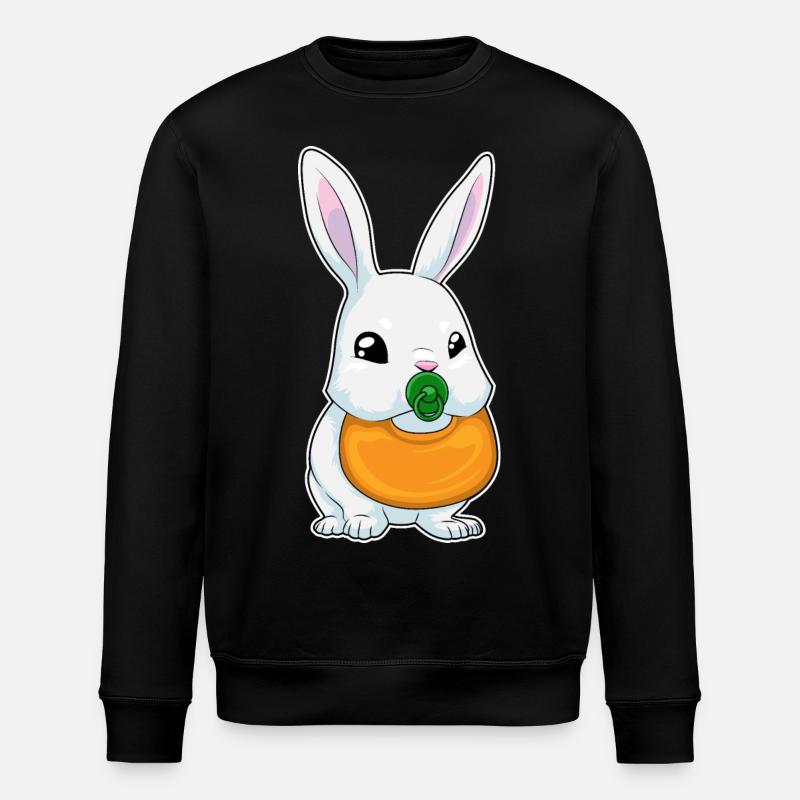 Hase Lätzchen Schnuller - Stanley/Stella Unisex Bio-Sweatshirt ROLLER - Schwarz