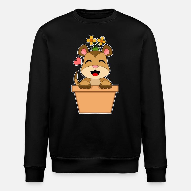 Fleur de suricate - Sweat bio ROLLER Stanley/Stella Unisexe - noir