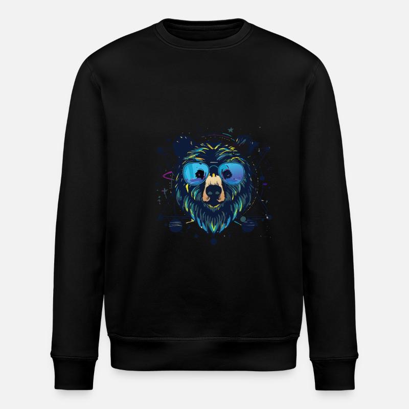 Bär,graffiti ,malerei , bunt,planeten - Stanley/Stella Unisex Bio-Sweatshirt ROLLER - Schwarz