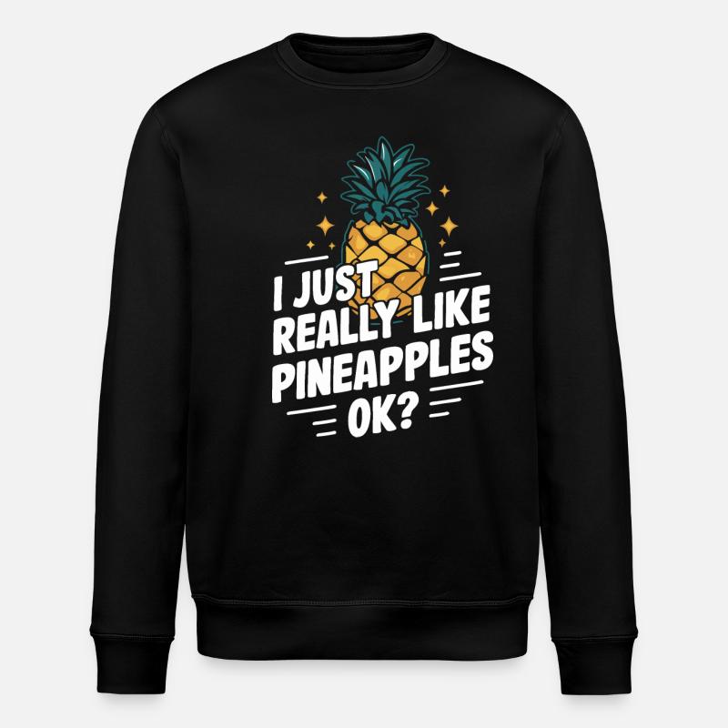 Pineapple tropical hawaiian fruit - Stanley/Stella ROLLER Unisex Organic Sweatshirt - black