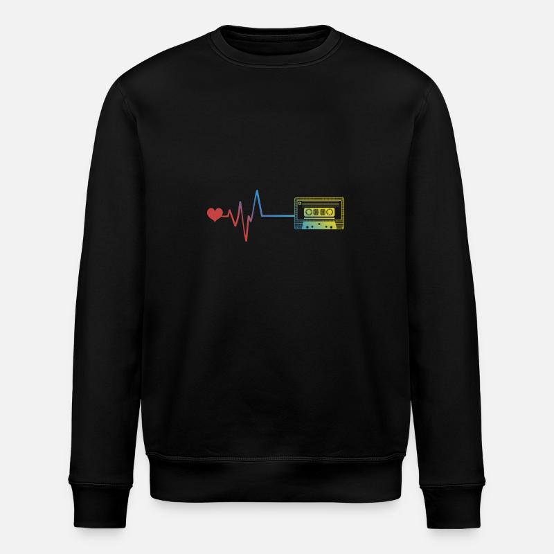 Cassette Pulse Heartbeat - Stanley/Stella ROLLER Unisex Organic Sweatshirt - black