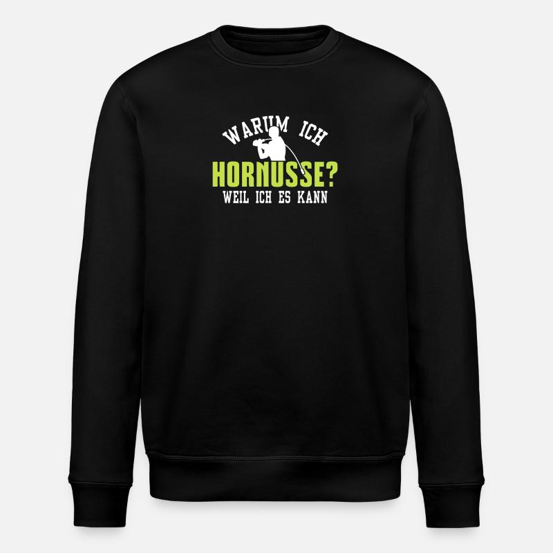 Warum ich Hornusse - Stanley/Stella Unisex Bio-Sweatshirt ROLLER - Schwarz