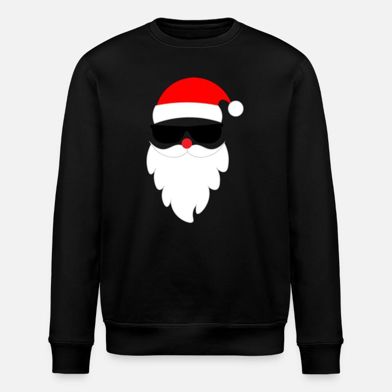 Cooler Weihnachtsmann Santa Nikolaus  - Stanley/Stella Unisex Bio-Sweatshirt ROLLER - Schwarz
