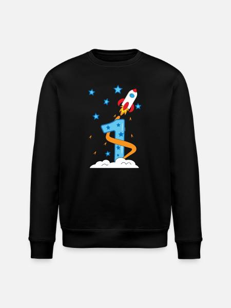 1. Anniversaire bébé enfant fusée - Sweat bio ROLLER Stanley/Stella Unisexe - noir