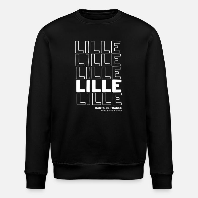 Lille lettering pattern HautsdeFrance - Stanley/Stella ROLLER Unisex Organic Sweatshirt - black