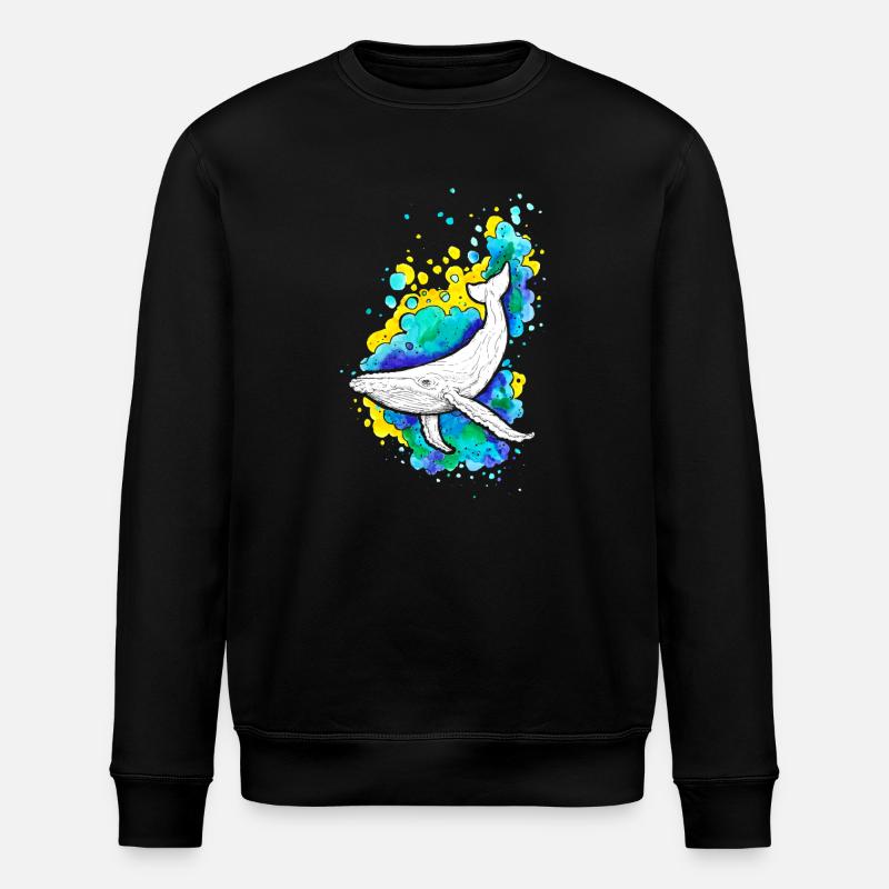 Baleine à bosse - Sweat bio ROLLER Stanley/Stella Unisexe - noir