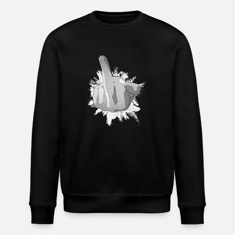 Freches Handzeichen Graffiti Druck - Stanley/Stella Unisex Bio-Sweatshirt ROLLER - Schwarz