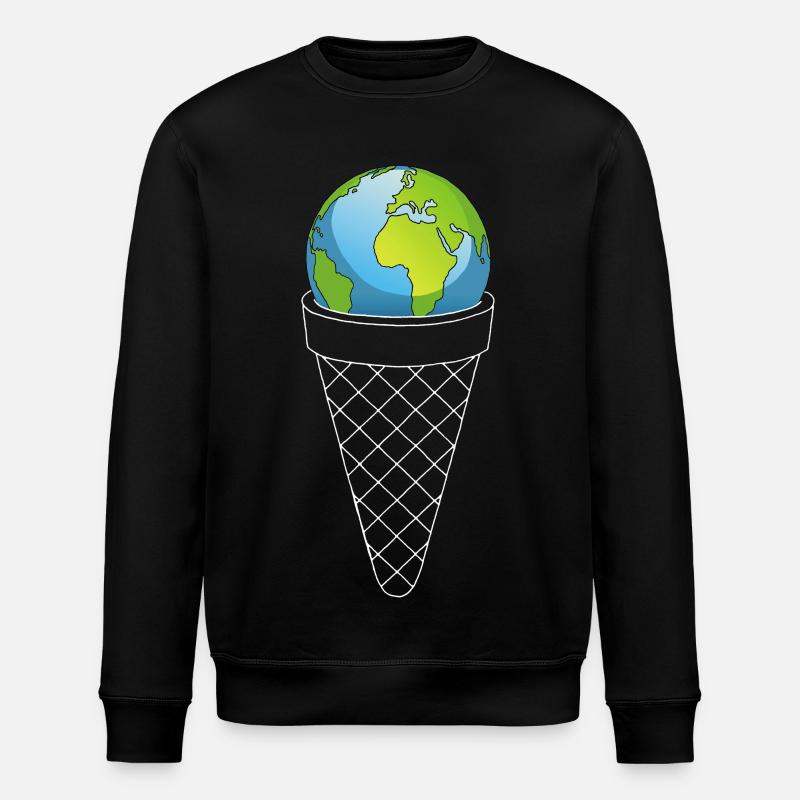 Ice cream from planet Earth - Stanley/Stella ROLLER Unisex Organic Sweatshirt - black