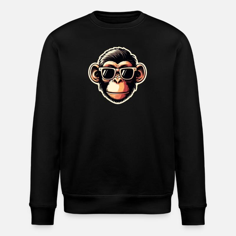 Monkey Glasses Cool - Stanley/Stella ROLLER Unisex Organic Sweatshirt - black