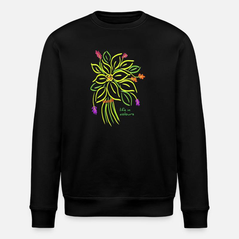 Lebendige florale Illustration - Stanley/Stella Unisex Bio-Sweatshirt ROLLER - Schwarz