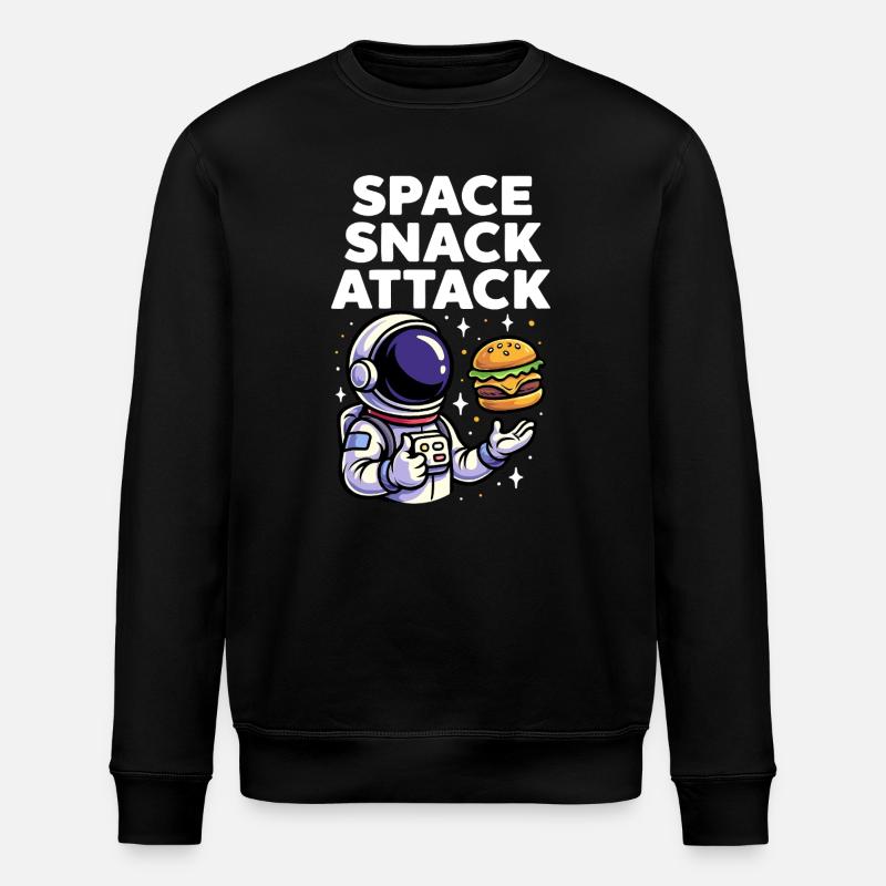 Astronaut Burger Space Snack Attack - Stanley/Stella Unisex Bio-Sweatshirt ROLLER - Schwarz