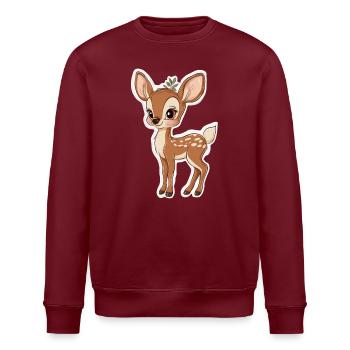 roe deer - Stanley/Stella ROLLER Unisex Organic Sweatshirt - burgundy - Front - Nik (191cm)