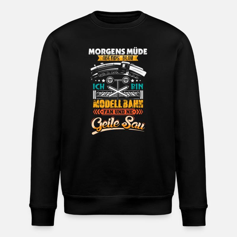 Modellbahn Modelleisenbahn Eisenbahn - Stanley/Stella Unisex Bio-Sweatshirt ROLLER - Schwarz