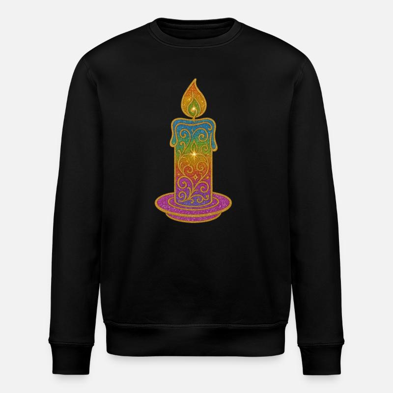 Glitzerkerze Farbverlauf Ornament - Stanley/Stella Unisex Bio-Sweatshirt ROLLER - Schwarz