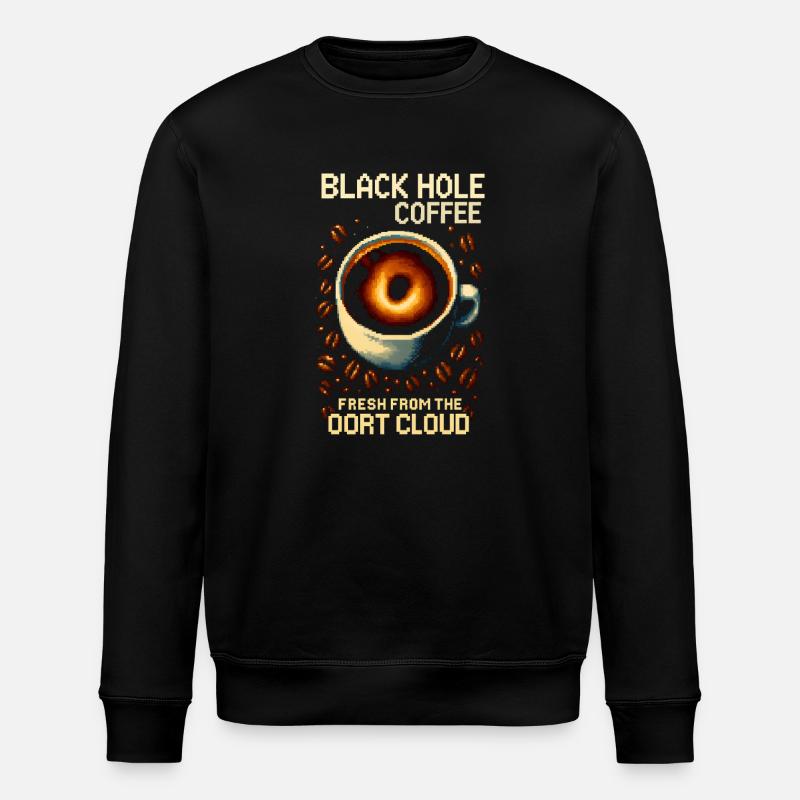 Black Hole Coffee Pixel Roast - Stanley/Stella ROLLER Unisex Organic Sweatshirt - black