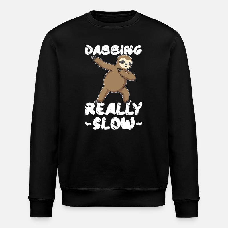 Dabbing Really Slow Faultier - Stanley/Stella Unisex Bio-Sweatshirt ROLLER - Schwarz