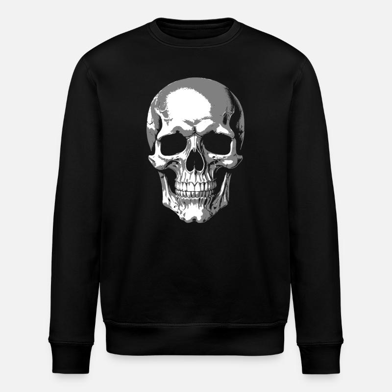 Graphique de crâne monochrome - Sweat bio ROLLER Stanley/Stella Unisexe - noir