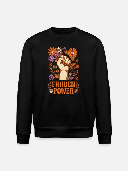 Frauen Power Retro - Stanley/Stella Unisex Bio-Sweatshirt ROLLER - Schwarz